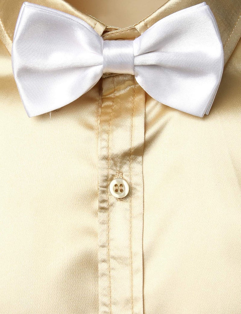 ZEROYAA Men's Luxury Shiny Silk Like Satin Button Up Dress Shirts ZLCL14-Champagne XX-Large - Image 4